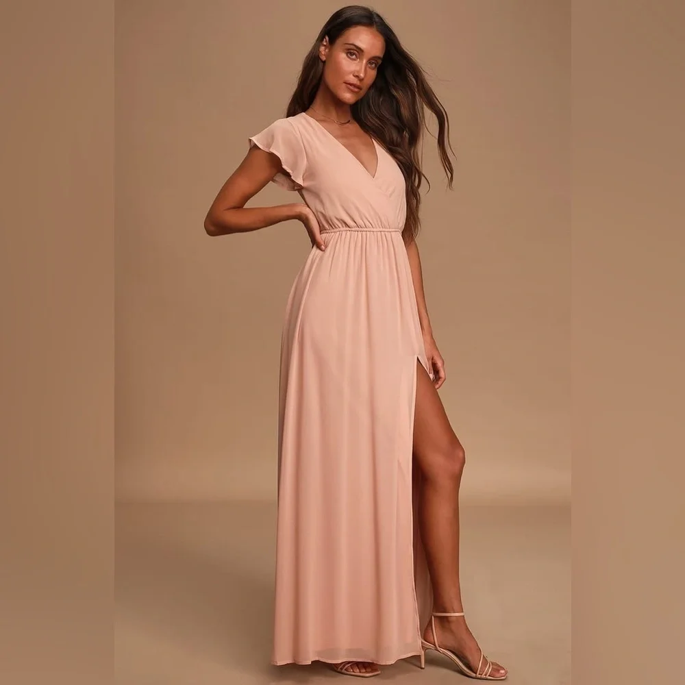 Size M - Lulus Lost in the‎ Moment Blush Maxi Dress